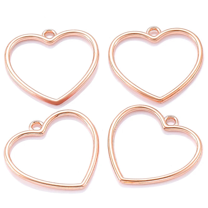 20pcs hollow Hearts Charms Necklace Pendant Bracelet Jewelry Making Handmade Crafts diy Supplies 25*25mm