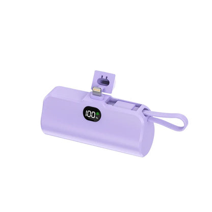 New Mini Capsule Power Bank Pocket Fast Charging Digital Display Power Bank Holder Portable Power Bank for iPhone,Xiaomi,Huawei