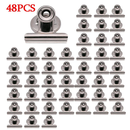 12/60pcs Fridge Strong Clips Magnets Scratch Free Detailed List Display Fastener Powerful Magnetic Paper Clip for Refrigerator