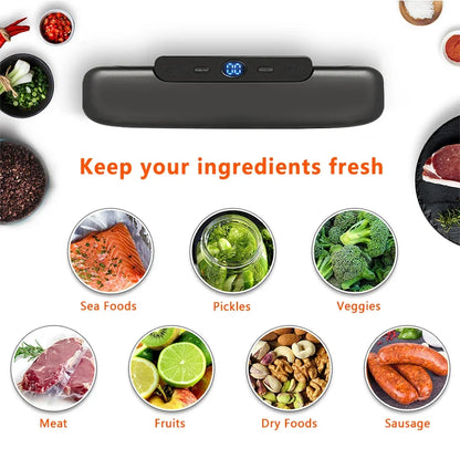 Portable Vacuum Sealer Package Machine Food Vacuum Sealer With Free 10pcs Vacuum bags Household Vacuum Food Sealing preservation