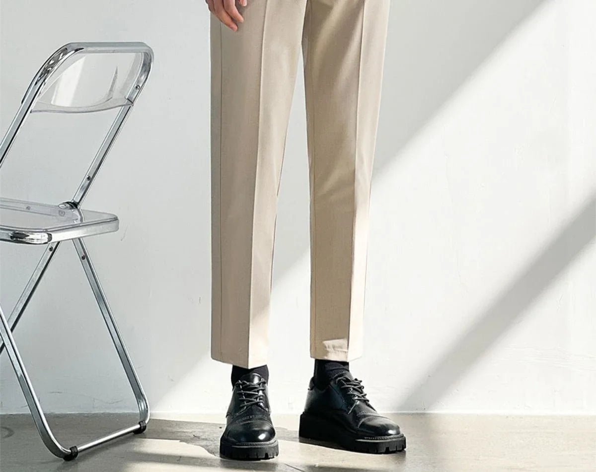 Office Social Tailoring Work Black Male Suit Trousers Business Men's Summer Pants Elegant 2024 Thin Casual Fabric Slacks Wear Up