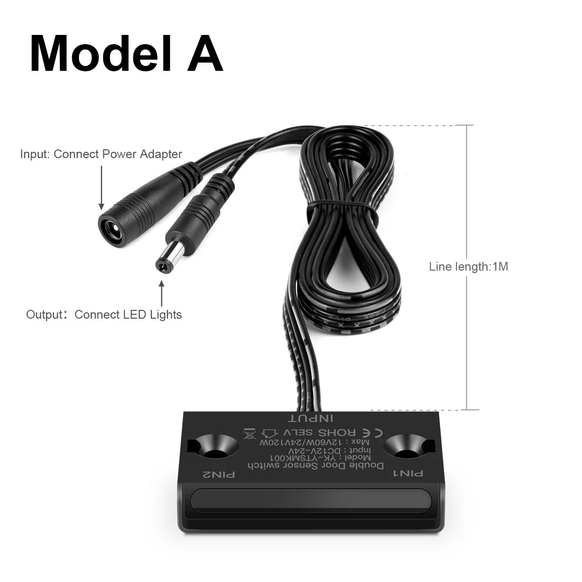 Smart Double Door Proximity Sensor Switch DC 12V-24V LED Light Switch For Wardrobe Cabinet Closet Backlight DIY Control Switch