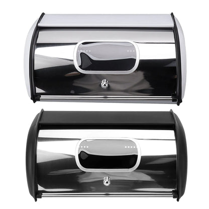 Bread Storage Holder Bread Bin Bread Box Bread Holder Storage Container With Small Window for Kitchen Countertop Iron Bread Bin
