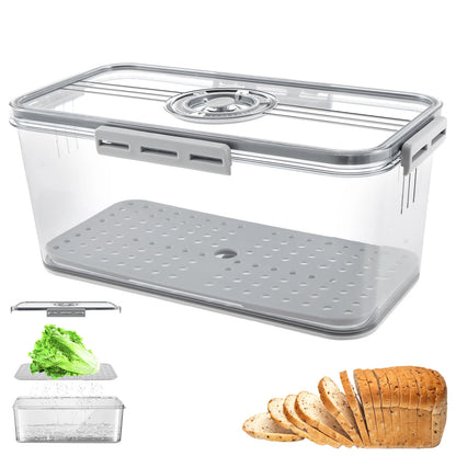 Bread Box Countertop Airtight Loaf Bread Storage Container Time Recording Bread Keeper Bread Holder Bin for Homemade Bread Bun