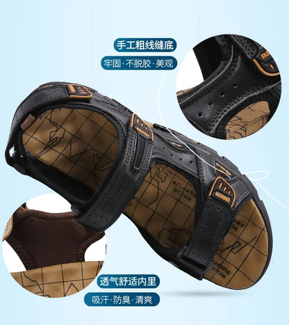Summer Men's Sandals 2024 Trending Adult Men's Sandal Original Brands Shoes Man's Leather Sandal Sandals for Boy Trend Designer