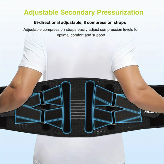 Back Brace For Lower Back Pain,With 4 Metal Supports,Four Elastic Bands,Breathable& Strong Support,Effectively Relieve Your Pain
