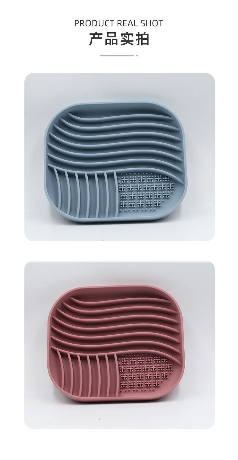 Silicone Pet Licking Mat Multifunctional Pet Food Bowl Cat and Dog Meal Basin Mat with Suction Cup Slow Feeding Placemat