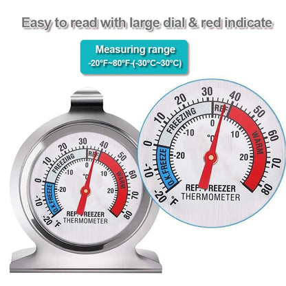 2/4Pcs Refrigerator Thermometer -30~30°C/-20~80°F, Classic Fridge Analog Thermometer Large Dial with Red Indicator Thermometer