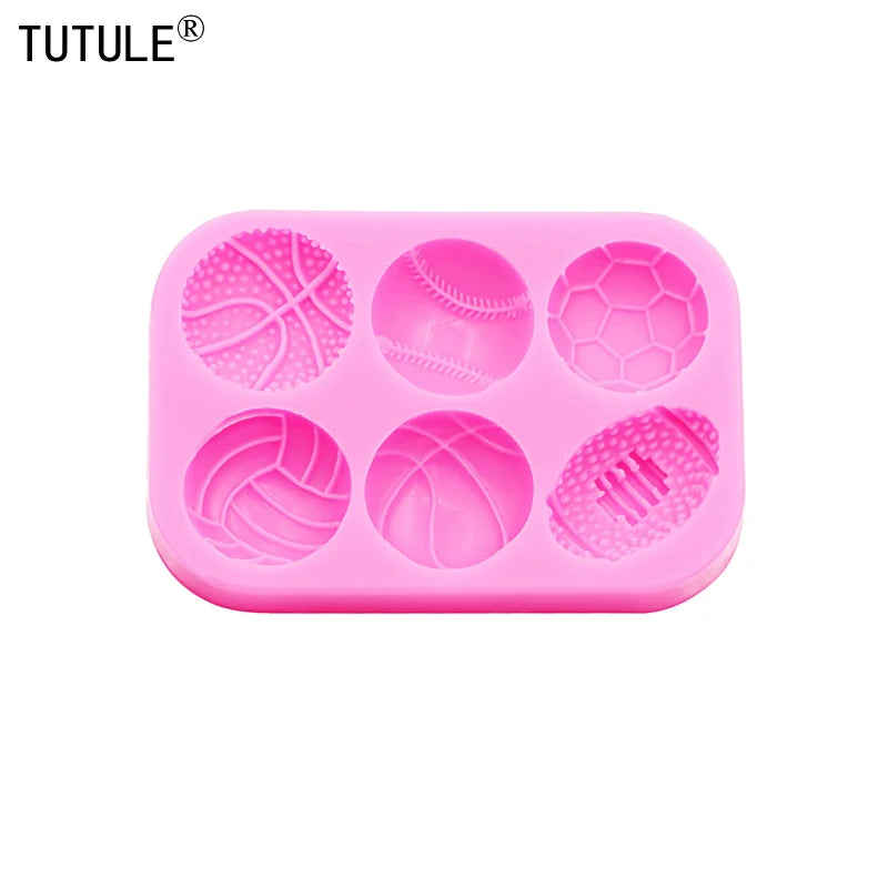 Sports Ball Football Basketball Accessories DIY Jewelry Earrings Silicone Mould Epoxy Flexible Polymer Clay Mold Chocolate Mold