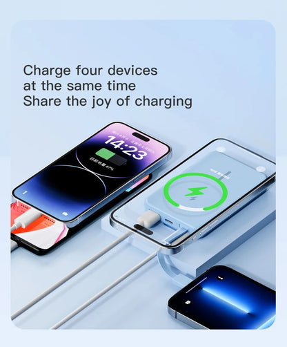 Magnetic Wireless Power Bank 10000mAh Portable PD 20W 3 in 1 Fast Charging External Battery for iPhone 15 14 13 Tel Accessories