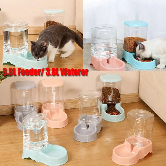3.8L PP material Water Fountain Drink Bowl Automatic Pet Feeder Large Cat Dog Food Dispenser