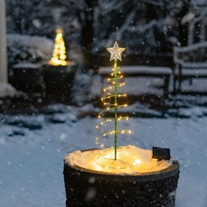 Christmas Solar Light LED Luminous Christmas Tree Ornament Outdoor Waterproof Decorative Lamp String Festival Garden Decorations