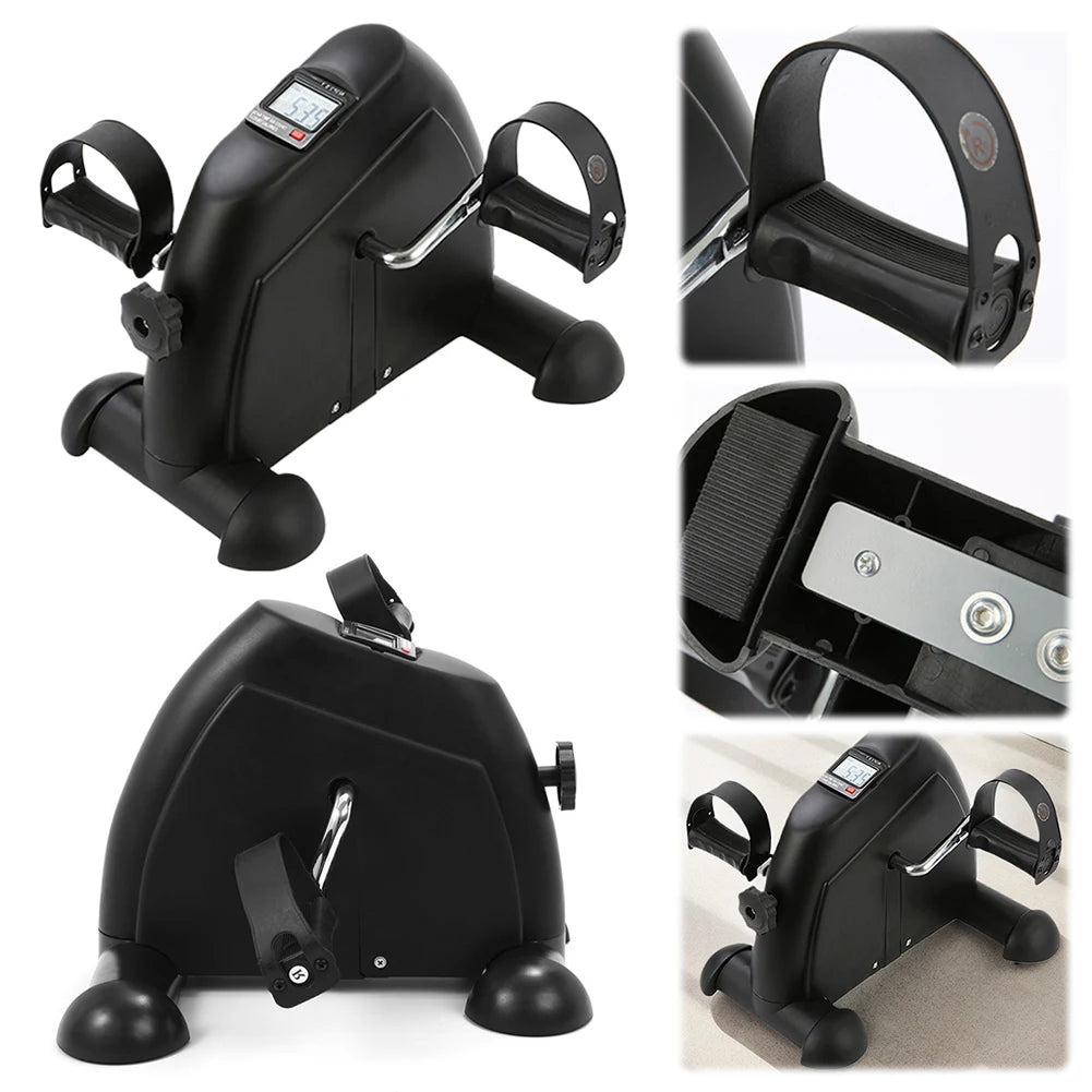 Mini Exercise Bike Peddler Exercise Bike Portable Foot Pedal Exercise Machine Adjustable Under Desk Bike LED Display for Seniors