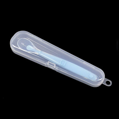 Silicone World Baby Complementary Food Silicone Spoon Training Spoon Soft Spoon Children's Feeding Tableware With Storage Box