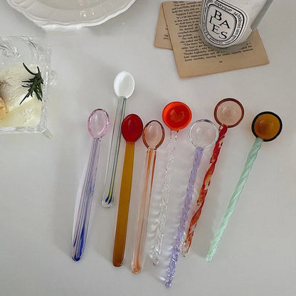 Crystal Spoon Glass Tea Spoon Creative Coffee Spoon Dessert Cake Spoon Tableware Milk Coffee Stirring Spoon Kitchen Dinnerware