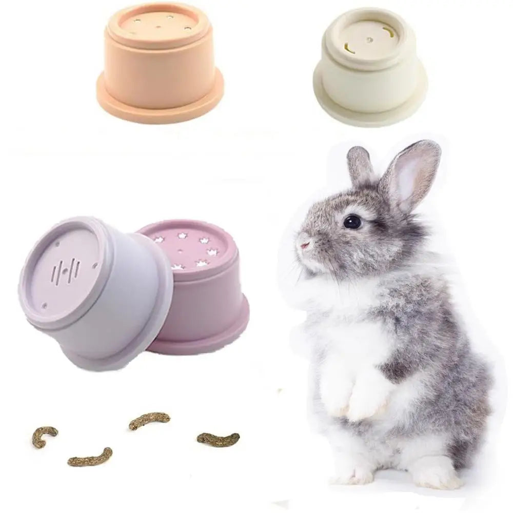 Bunny Stacking Cups 8Pcs  Stacking Cups Toy Multi Colored Reusable Snack Cups Playing Bunny Accessories for Bunny Hamster