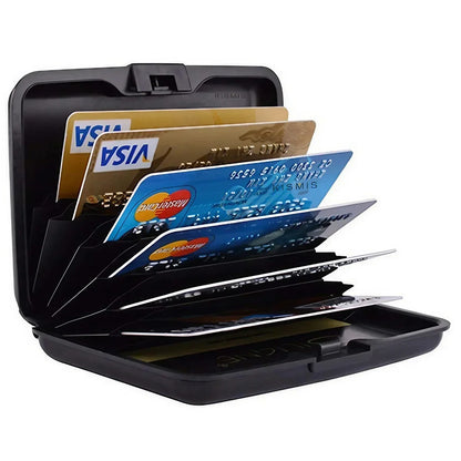 RFID Blocking Aluminum Card Case - Credit Card Protector, Business Card Holder, Metal ID Organizer Wallet, 6 Slots for Women,Men