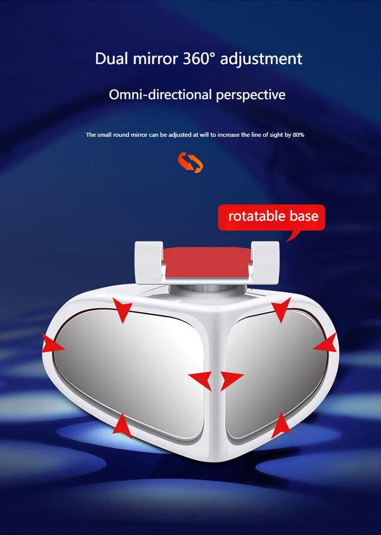 The car rearview mirror is adjustable at 360 degrees, avoiding blind spots in the field of view. Better safe driving and ensure