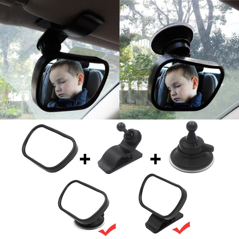 Baby Mirror 2 in 1 Mini Children Rear Convex Mirror Car Back Seat View Adjustable Auto Kids Monitor Car Accessories