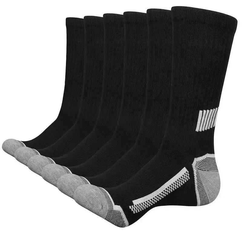 6 Pairs of MEN'S Sports Socks, Sweat Absorbing, Comfortable and Breathable, Suitable for Basketball Training and Outdoor Running
