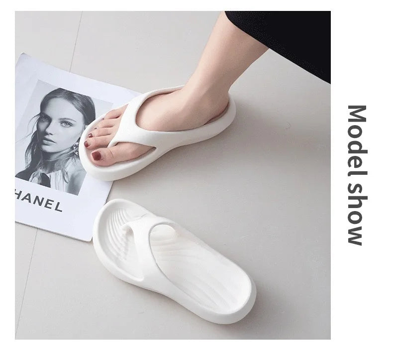 High-end And Touching Flip-flops For Summer Wear, Anti-slip, Anti-odor, And Comfortable Home Slippers That Pinch The Feet