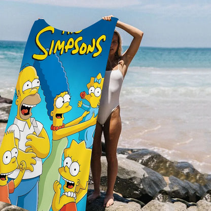 THE S-SIMPSONS Anime Cartoon Beach Towel Cute Kawaii Room Decor Bath Girls Children Hand Towels For Bathroom Shower