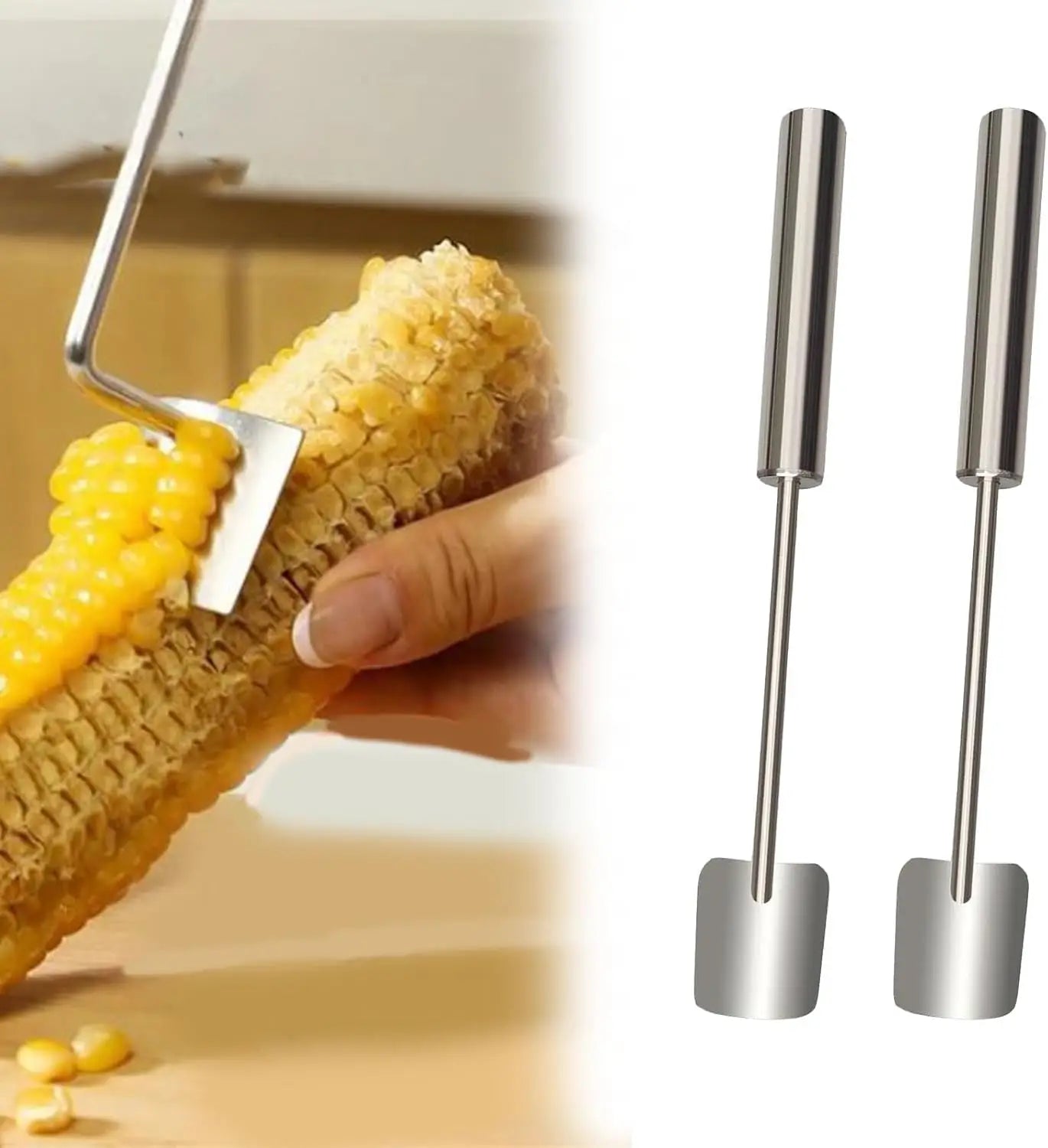 Corn Peeler,Corn on The Cob Remover,Manually Operated Corn Kernel Stripper Handle Easy To Clean Corn Stripping Shovel