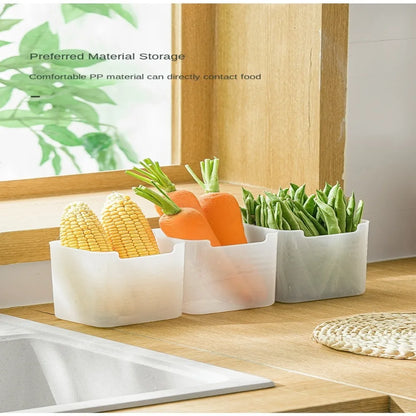Plastic Refrigerator Organizer Bin Stackable Door Organizer Food Fresh Box Pantry Container Transparent Bins Shelf Basket