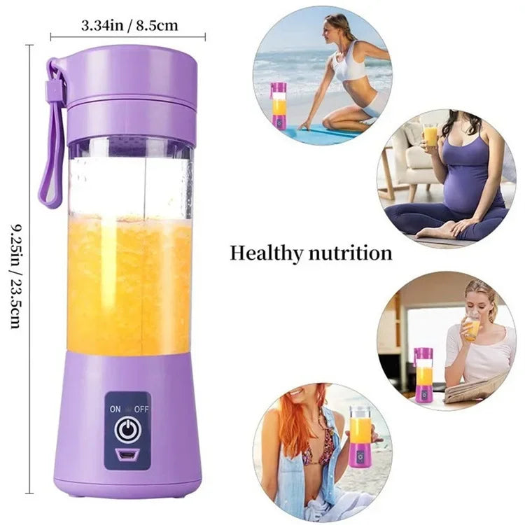 Portable Mini Blender for Shakes and Smoothies Rechargeable USB 380ML Traveling Fruit Juicer Cup Hand Fruit Blender Juicing Cup