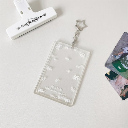 Transparent butterfly three inch hard card cover student meal card bus card pendant card package star card brick