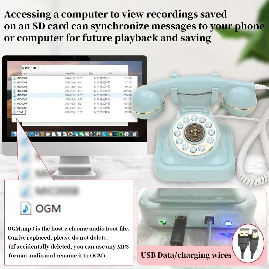 Wedding Audio Phone Guestbook Banquet Guests Voice Sign-In Phone Party Audio Blessing Message Phone Audio Book Phone