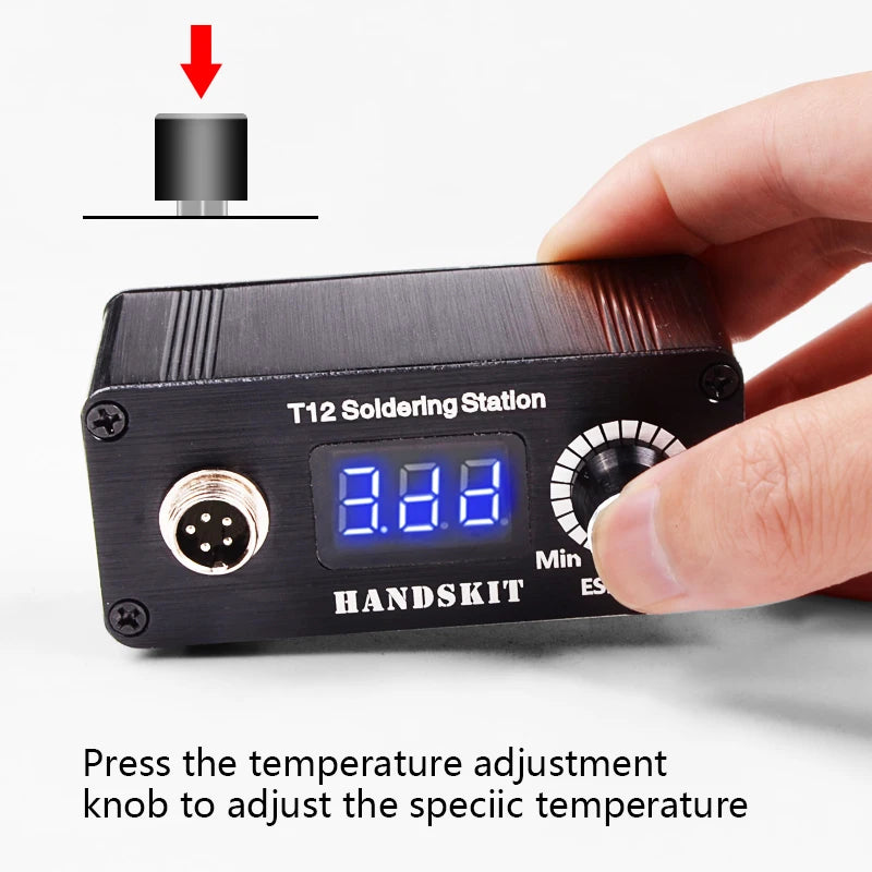 T12 Soldering Station Mini Digital Dual Voltage Repair Soldering Iron Equipment Portable Home Electronics Repair Tool Set