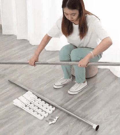 Household Flooring drying rack indoor telescopic pole drying rack Balcony Window Retractable drying rod Fixed Hanging Coat Racks