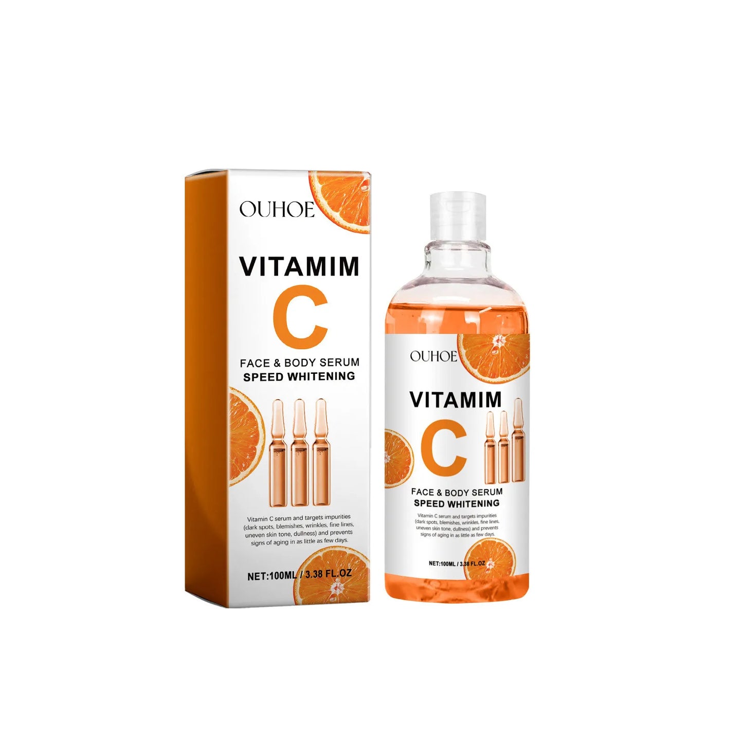 Hyaluronic Acid Vitamin C AHA Face Serum Dark Spots Corrector Shrink Pore Moisturizing Brightening Repair Lighten Body Skin Care
