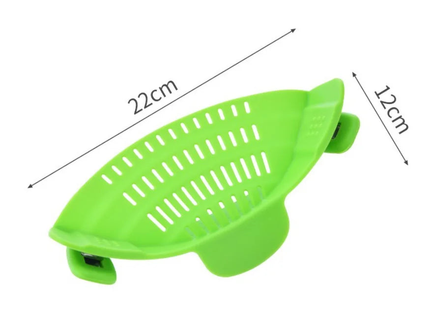 1pc Adjustable Silicone Clip-On Strainer for Pots, Pans, and Bowls - Handheld Drainer for Noodles, Pasta