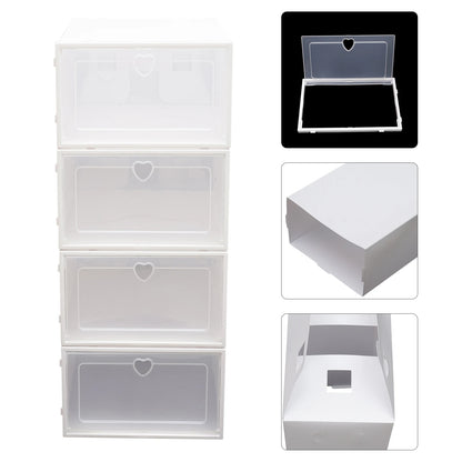 20Pcs Foldable Shoe Storage Boxes with Lids Transparent Stackable Containers Drawer Style PP Plastic Shoe Organizers
