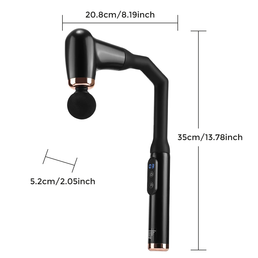 Portable Fascia Gun Full Body Muscle Relaxation Massage Gun with Extended Handle U-Shaped Home Hammer Massager For Back Shoulder