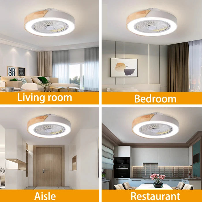 Smart Ceiling Fans With Light For Living Room Dining Room Blades Reversible 6 Speeds 52CM Fans Lighting 110V/220V