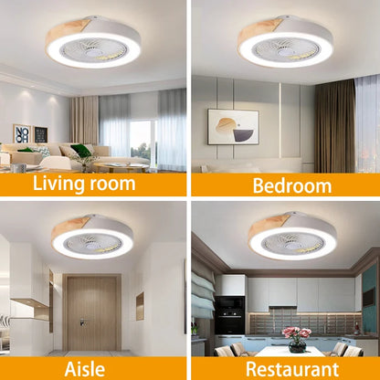 Smart Ceiling Fans With Light For Living Room Dining Room Blades Reversible 6 Speeds 52CM Fans Lighting 110V/220V