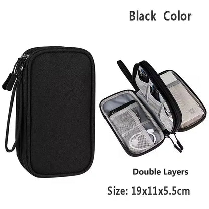 Travel Organizer electronics accessories organizer portable waterproof double layers storage for cable hard disk Power Bank