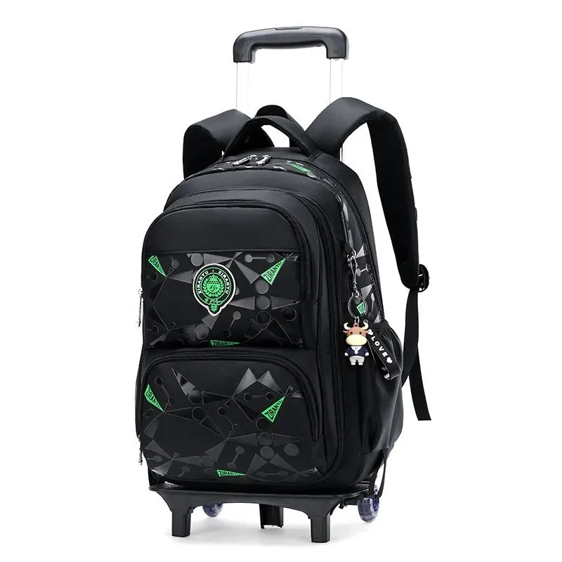 School Rolling Backpacks School bags for Boys Trolley bag with Wheels Waterproof Orthopedic School Bag Student Wheeled Backpack