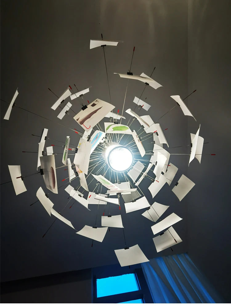 home decor Living room paper pendant lamp Zettel art DIY album card chandelier  creative room decorative led lights