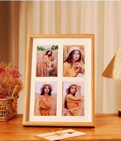 Double/Triple Photo Frame Integrated Desktop Album Set 180 ° Vertical Photo Frame HD Photo Gift Fram