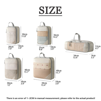 4Pcs/Set Travel Compression Bag Luggage Organizer Travel Pouch Packing Cubes for Travel Bag Organizer Travel Storage Bag