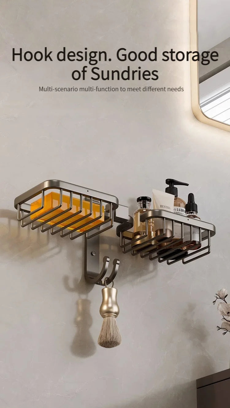 Aluminum Bathroom Drain Soap Storage Holder Soap Dish Storage Rack Bathroom Accessories
