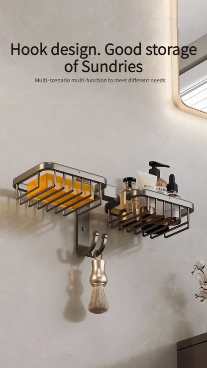 Aluminum Bathroom Drain Soap Storage Holder Soap Dish Storage Rack Bathroom Accessories
