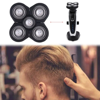 Replacement for Head Shavers 5 Heads Beard Hair Replacement Easy to Clean Electric Shaver Fit Your Face and for Dropship