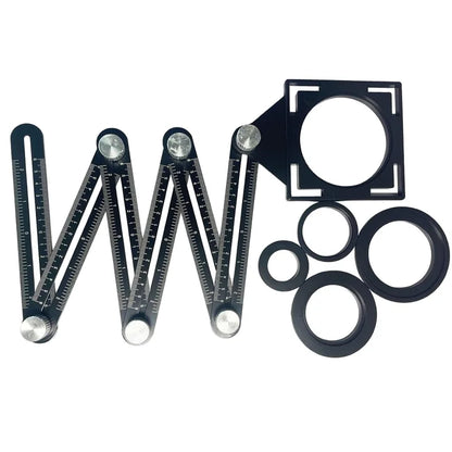 Multi Template 6-Sided Angle Measuring Ruler Folding Rulers Tool with Tile Positioning Aperture Ruler Woodworking Gauges Tool