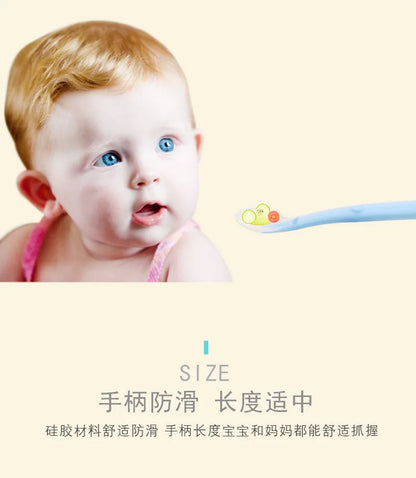Silicone Soft Spoons for Baby Infant Feeder Spoons for Children Kids Soft Safety Feeding Spoons BPA Free Baby Utensils Flatware