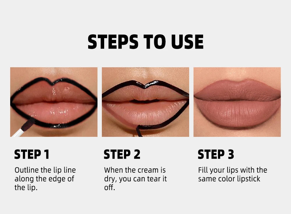 QIBEST 4 Colors Peel Off And Reveal Lip Stain Long Lasting Waterproof Pink Lip Tint Transfer Proof Natural Lip Stain Makeup